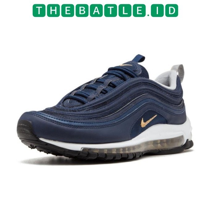 Sepatu Nike Air Max AM 97 Midnight Navy Metallic Gold BNIB Original