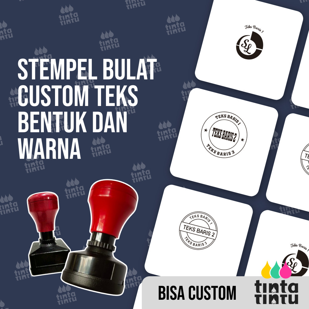 

Stempel Bulat / Lingkaran Custom Teks Bentuk dan Warna