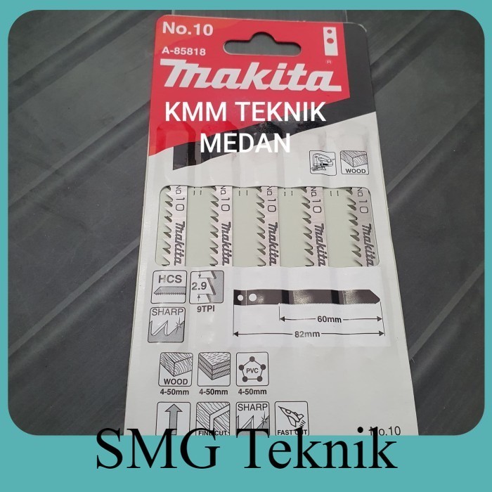 Berkualitas MAKITA MATA JIGSAW POTONG KAYU NOMOR 10 JIGSAW BLADE KEPALA LUBANG HBK098