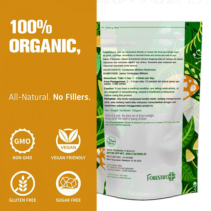 

Cordyceps Mushroom Powder 100 Gram Forestry Bubuk Jamur