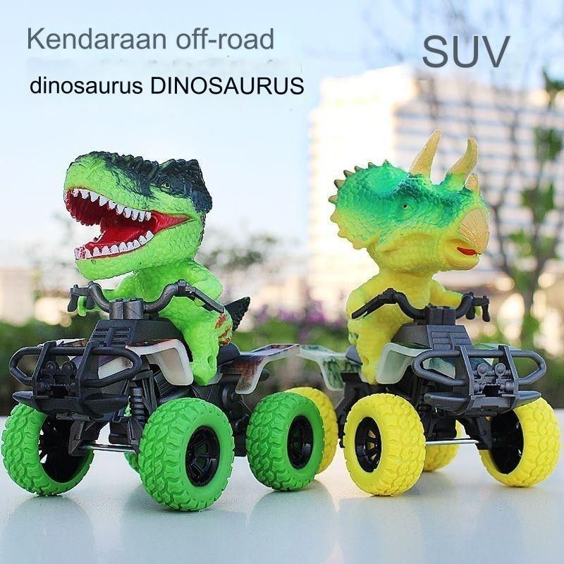 Mewarnai Anak Laki-laki Kendaraan Inersia/Tyrannosaurus Mainan Dinosaurus ATV/Ornamen Kreatif Hewan/