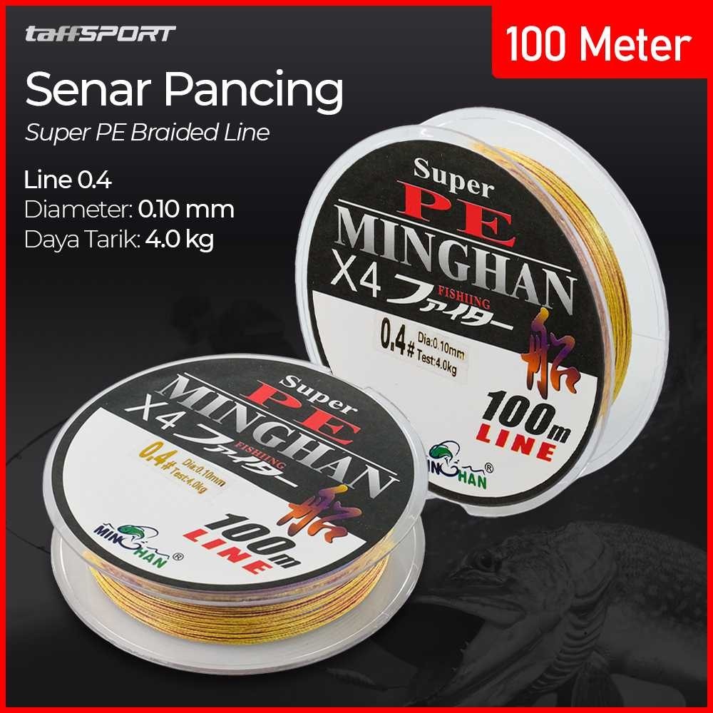 TaffSPORT MINGHAN Senar Benang Tali Pancing Super PE Kuat dan Anti Keriting Braided Line 100M - X4