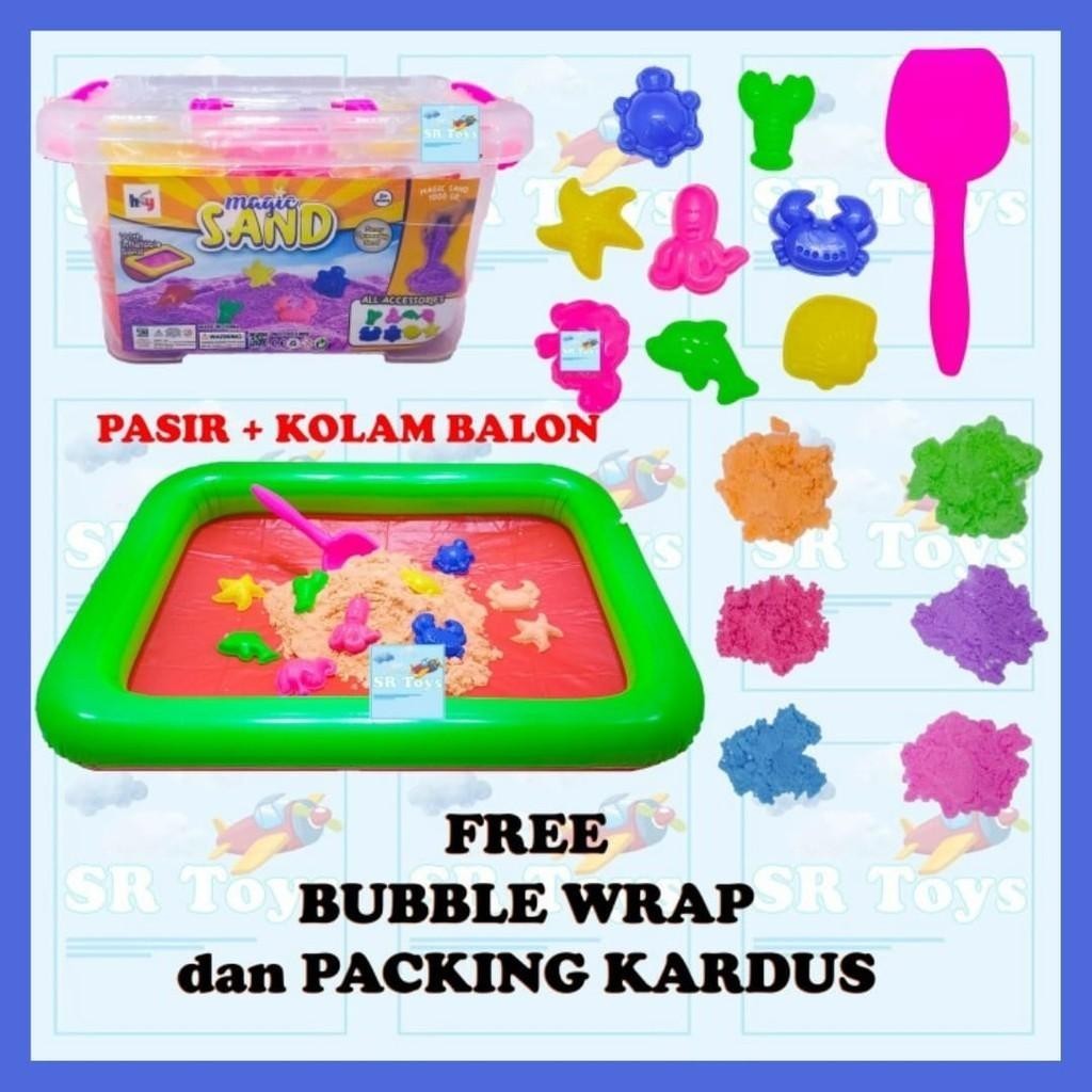 pasir mainan anak 1 kg reffil satu set + pasir ajaib