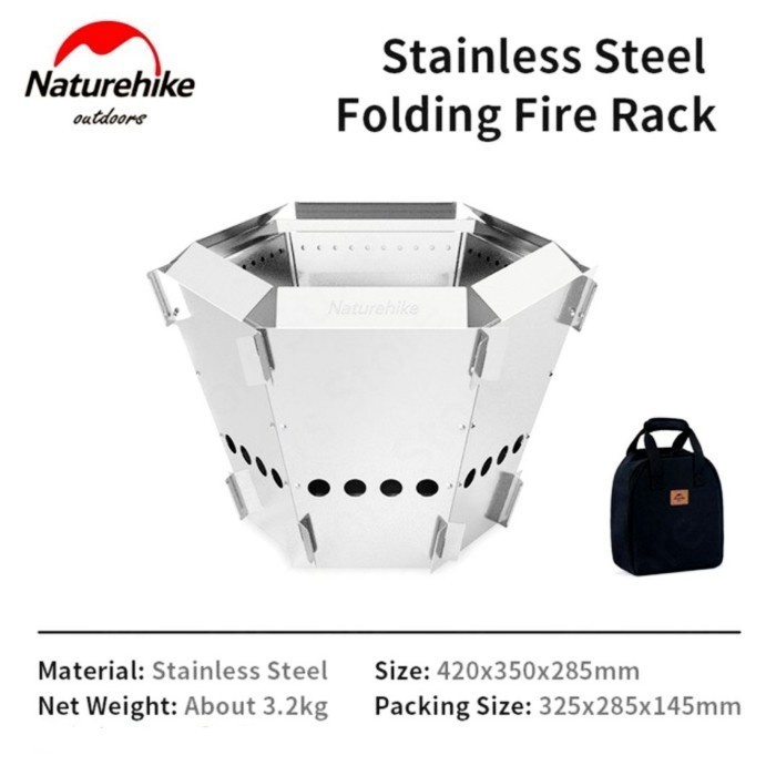 KOMPOR TUNGKU LIPAT STAINLESS STEEL NATUREHIKE NH21SK002 FIRE RACK