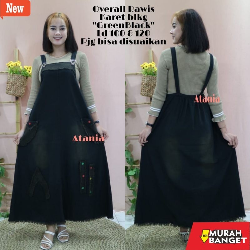 Jumpsuit Wanita Kekinian //COD OK// Overall jeans jumbo LD 120cm LD 100cm-Atasan jeans wanita jumbo 