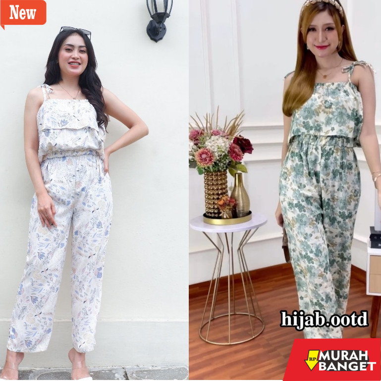 Jumpsuit Wanita Kekinian Long Jumpsuit Pakaian Wanita Tanpa lengan Jumpsuit 1011 (Size S-XL) Glamour