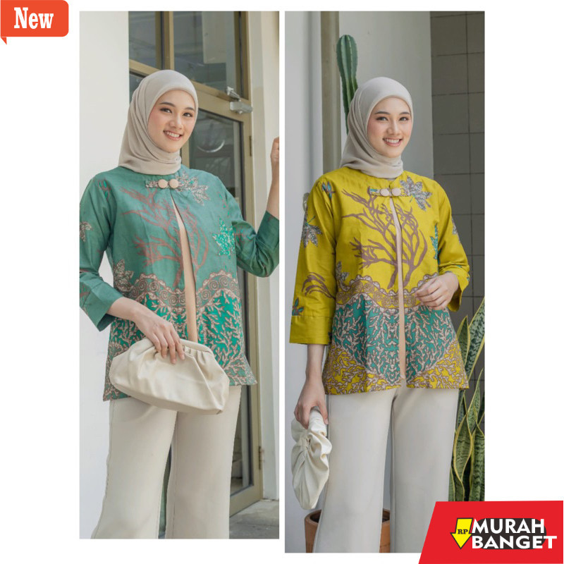 Blouse Wanita Kekinian Batik wanita modern Blus Adeeva Super jumbo LD 140