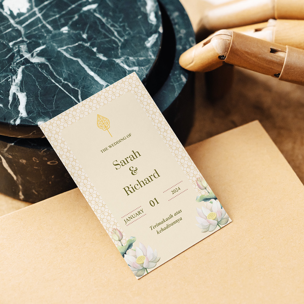 Aneka Kartu Ucapan Terima Kasih Souvenir Tema Jawa | Pernikahan Kupon Suvenir Wedding Photobooth WJ2