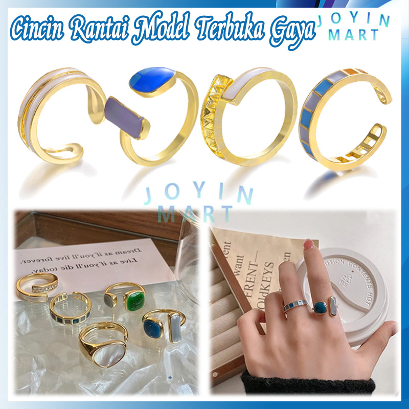 Cincin Titanium Wanita Korea/Cincin Rantai Model Terbuka Gaya/Cincin Yang Dapat Disesuaikan