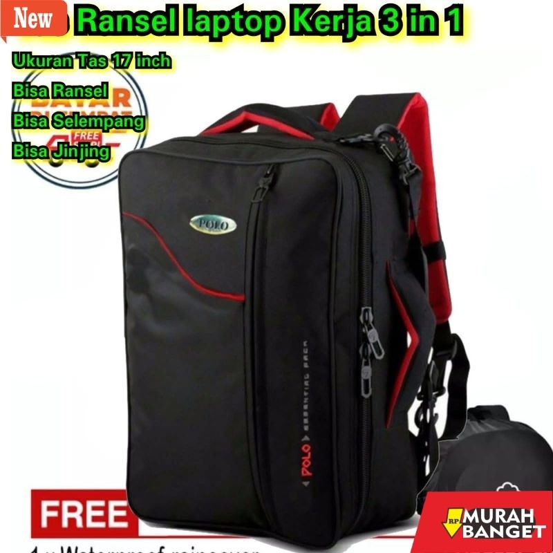 Tas Ransel pria kekinian Tas Ransel laptop 3 in 1 Tas Punggung 3 in 1 polo Tas Kerja Tas Kuliah Tas 