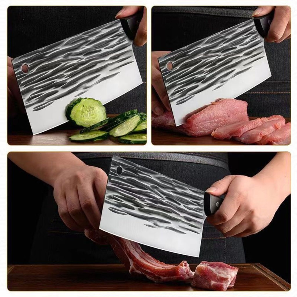 Pisau Dapur Koki Super Tajam Bahan Baja Stainless Tebal / Chef Knife / Golok Pemotong Daging Sapi