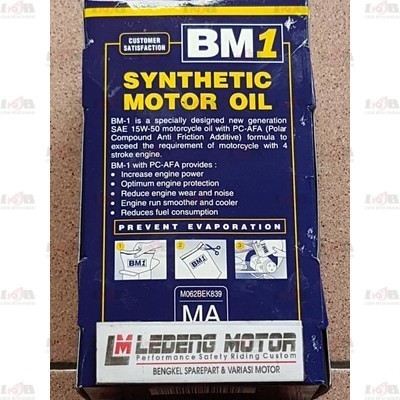 Oli Bm1 PC-1000 sae 15w50 Syn 4 Stroke 800ml Motor Bebek 4T BM 1