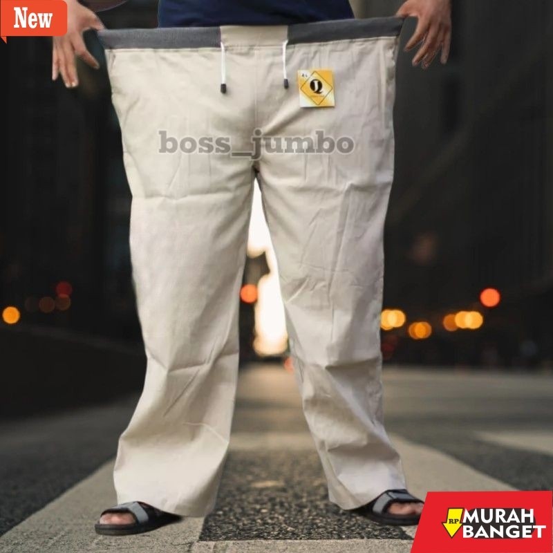 Denim Pria Jumbo CELANA CINOS PANJANG PINGGANG KARET CELANA KOLOR JUMBO CELANA PANJANG PRIA SIZE 40-