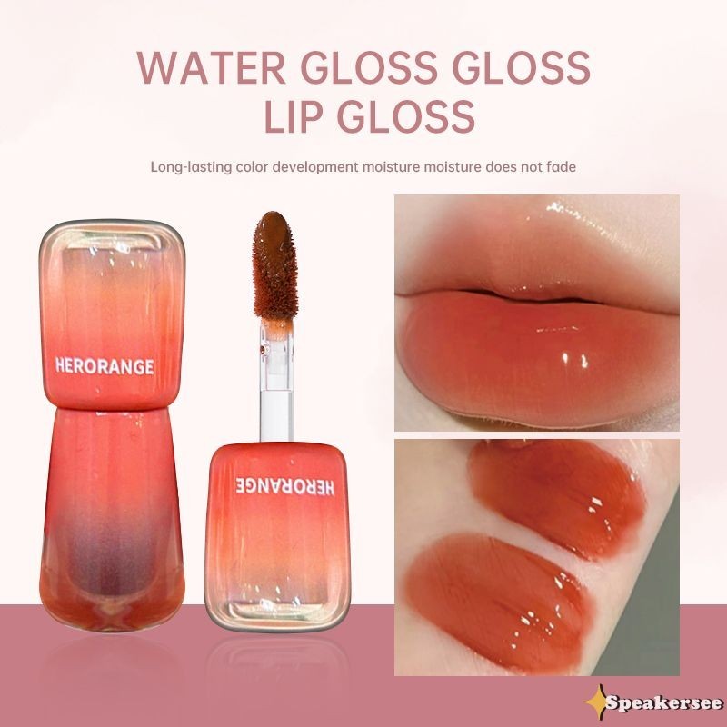 HerOrange LipGloss Korean Lip Gloss Water LipGloss Mirror Korean Lipstick Lip Tint Glossy Lipstick-S