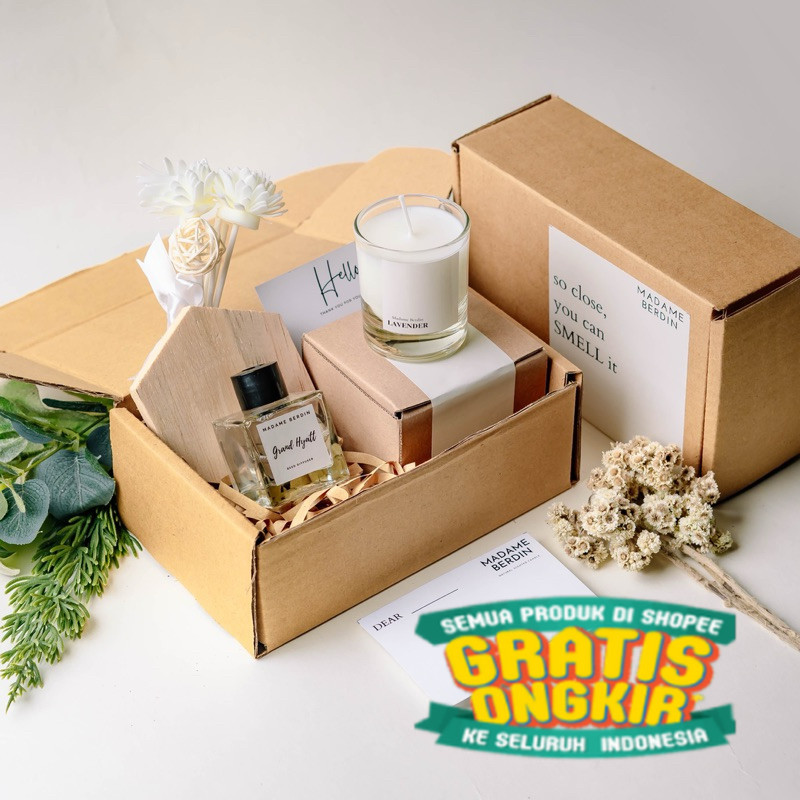 Hampers Scented Candle Reed Diffuser Set | Gift set lilin aromaterapi reed diffuser | Kado Ulang Tah