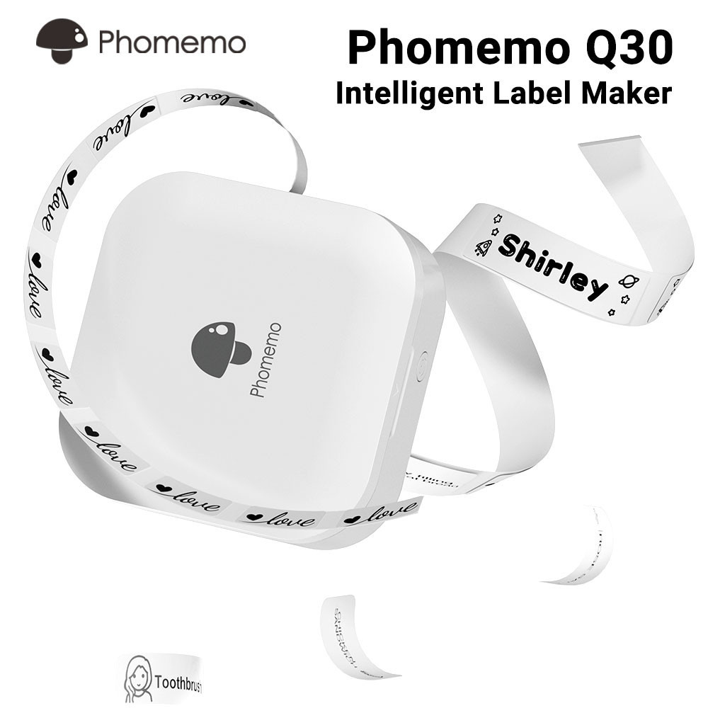 

Phomemo Q30 Portable Mini Label Maker Wireless bluethooth Handle Label Printer Tape Included Multiple Template for School Office