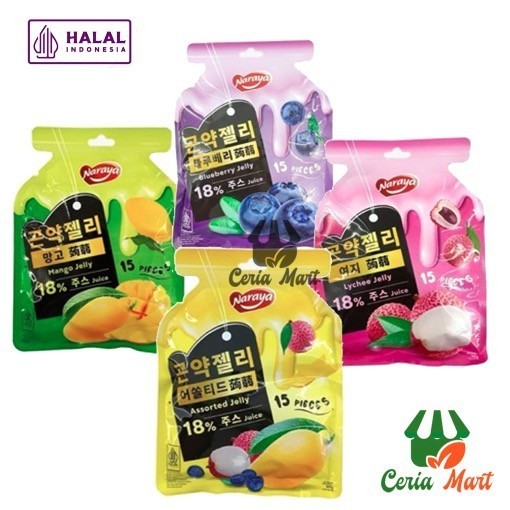 

Naraya Jelly Rasa Buah Lychee Mango Blueberry Assorted Permen Jeli