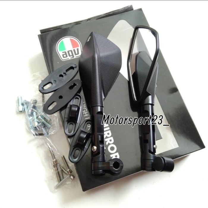 ORIGINAL Spion tomok V5 AGV spion tomok besar hitam kaca biru Universal - kaca bening