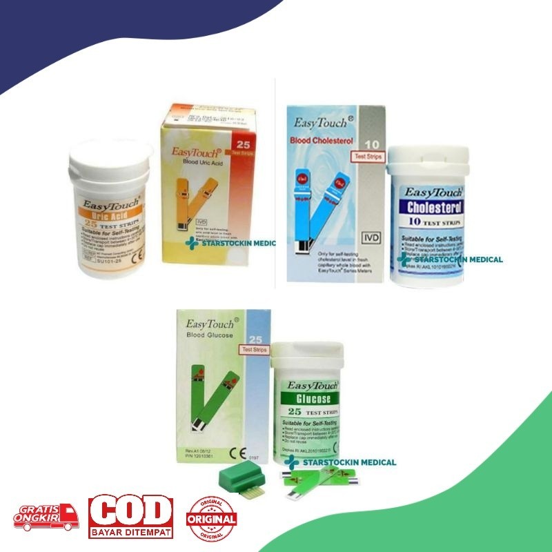 Strip Test Easy Touch GCU 3 In 1 Gula Darah Asam Urat Kolesterol Kolestrol