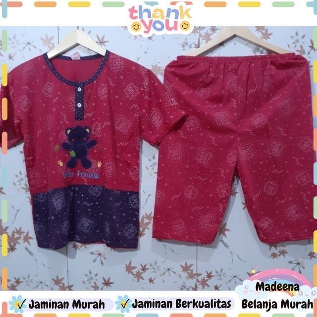 Babydoll Piyama Dewasa Boneka Bordir 3/4 Bio plus