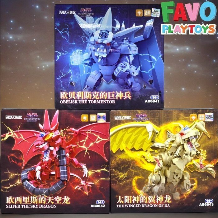 AREA X Yu-Gi-Oh Bricks Figurines Obelisk The Tormentor AB0041 - Slifer The Sky Dragon AB0042 - The W