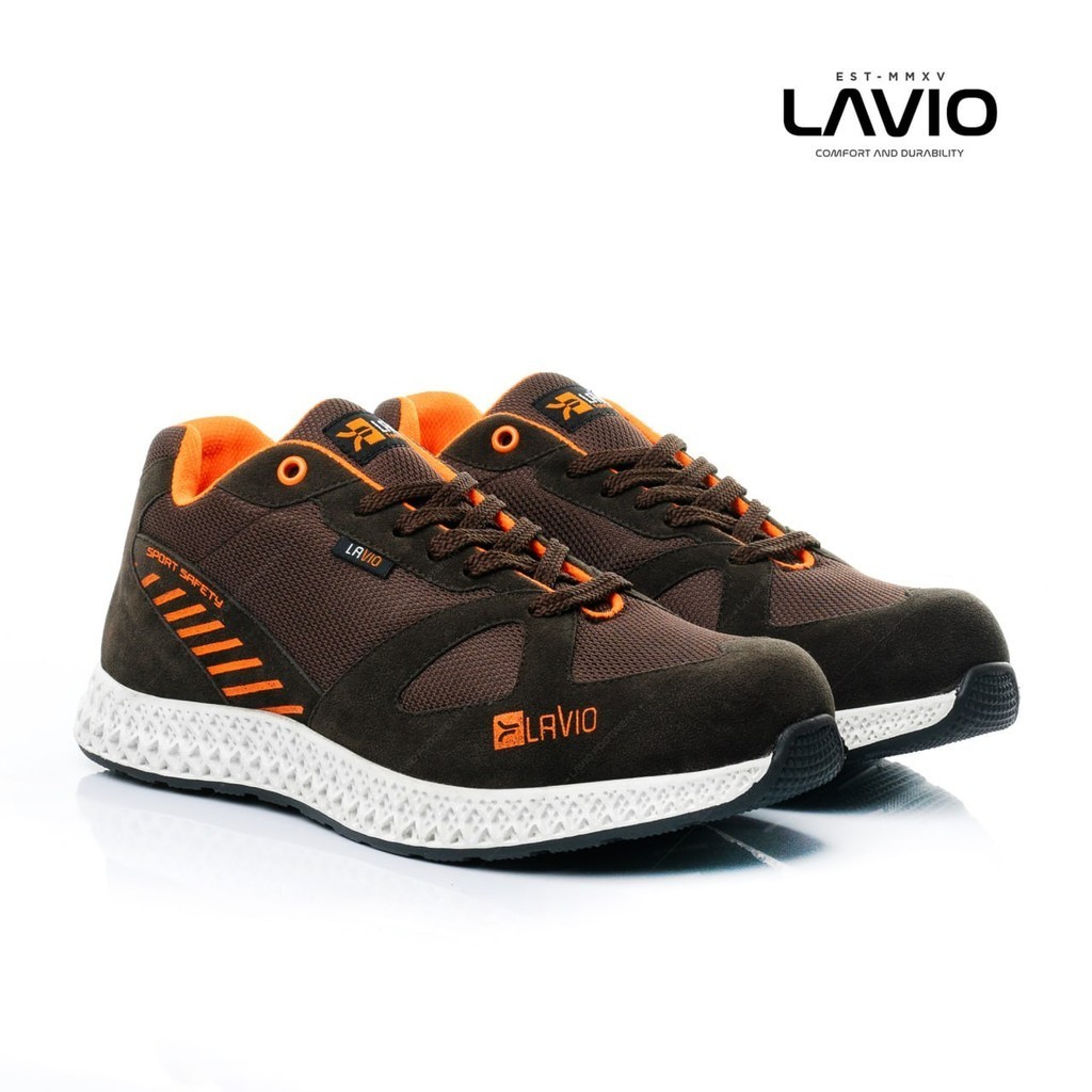 Lavio Sepatu Safety Sneakers Casual Safety Sporty Pria Keren Lavio Pietro bahan Suede Safety Ujung B