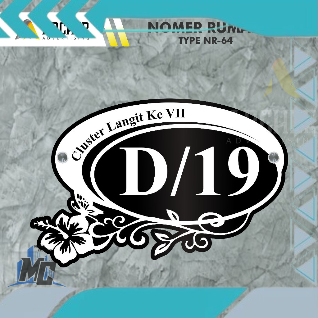 CUSTOM NOMER RUMAH LASER CUTTING NOMR RUMAH AKRILIK  TYPE 64