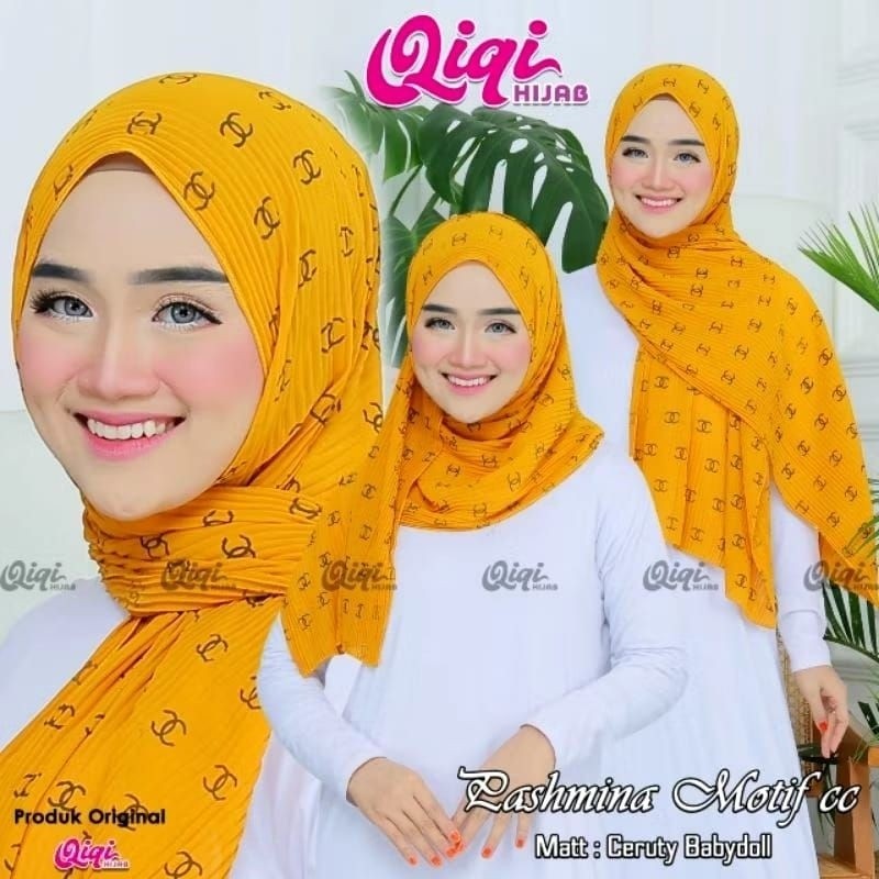 CUCI GUDANG PASHMINA PLISKET CERUTY•hijab pashmina cuci gudang•motif dan polos 3D•kerudung Pashmina 