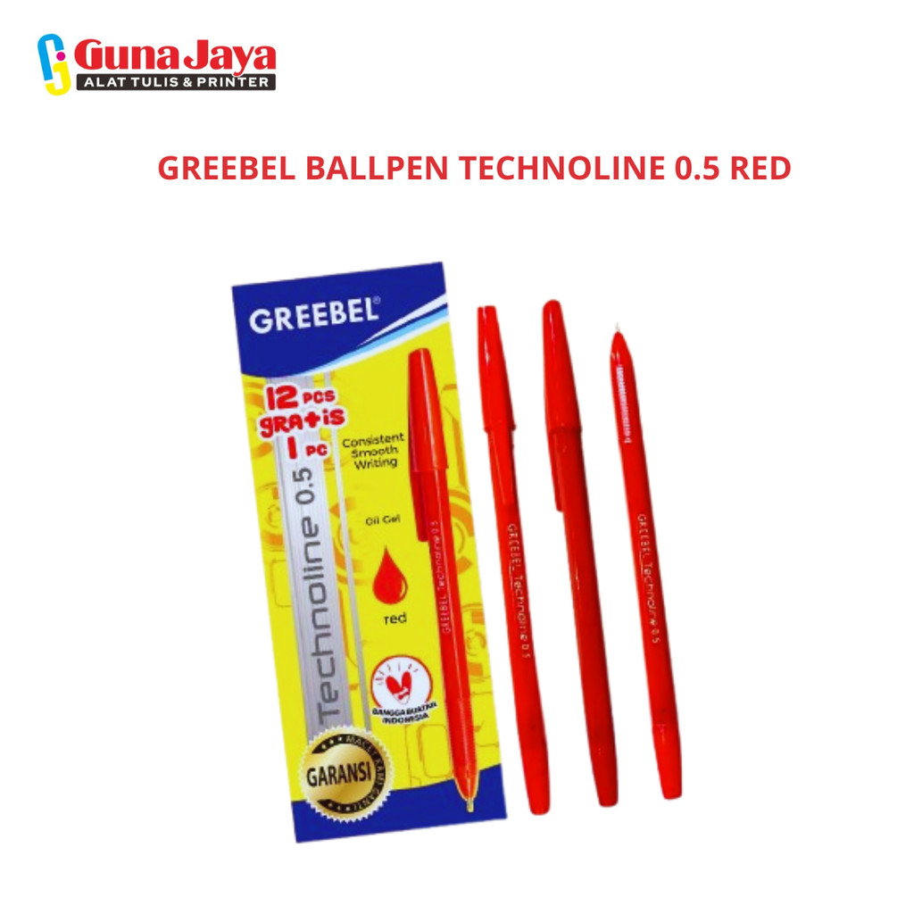 

GREEBEL TECHNOLINE 0.5 RED (SATU SET 12PCS)