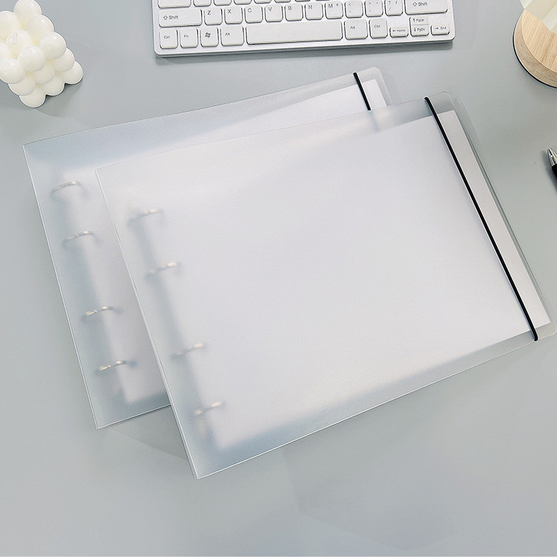 

a4 horizontal binder, punched folder, 4-hole transparent PP office data file storage folder folder organizer folder a4
