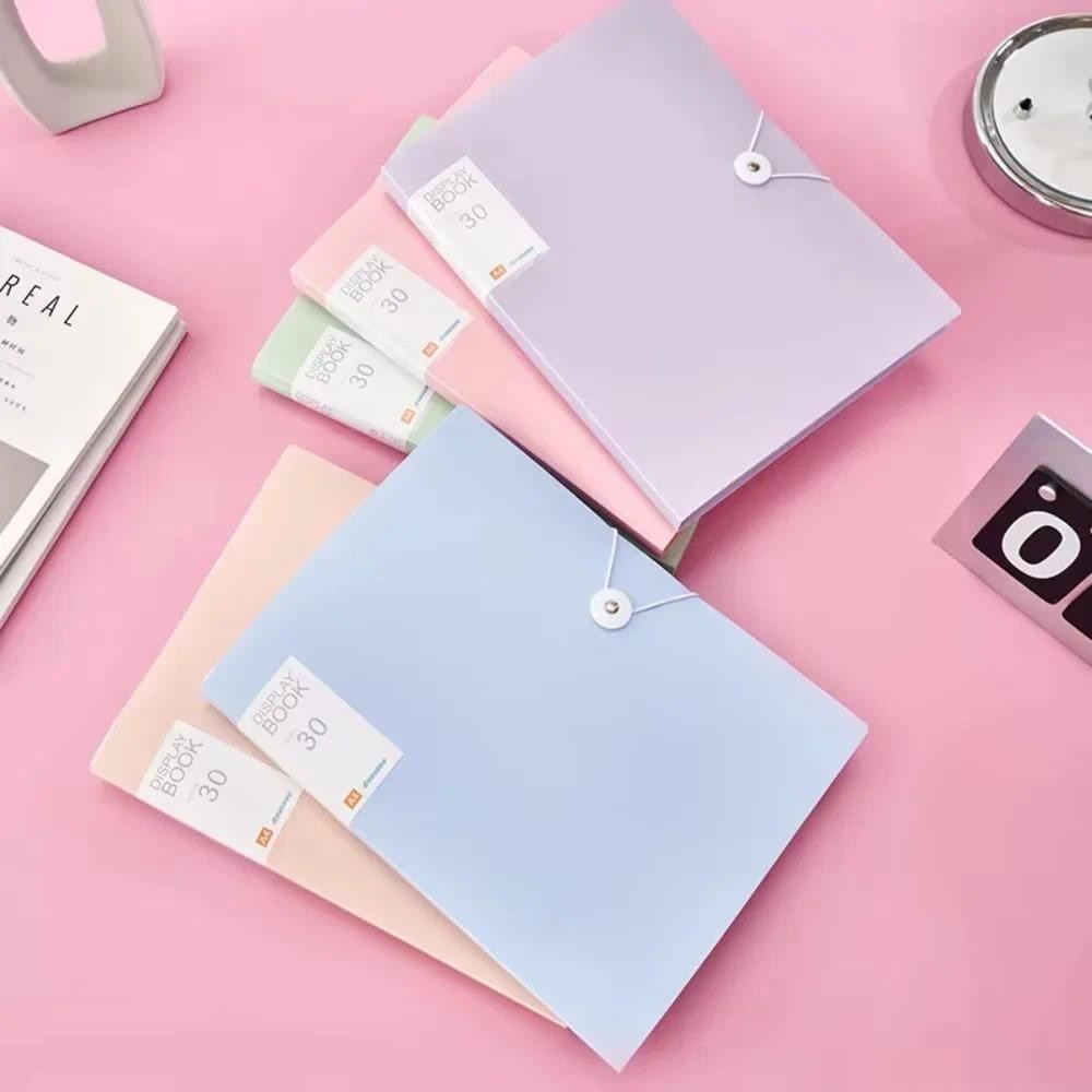 

30 Pages A4 File Bag Transparent Binder File Folder Storage Student Test Paper Classification Organization School Supplies