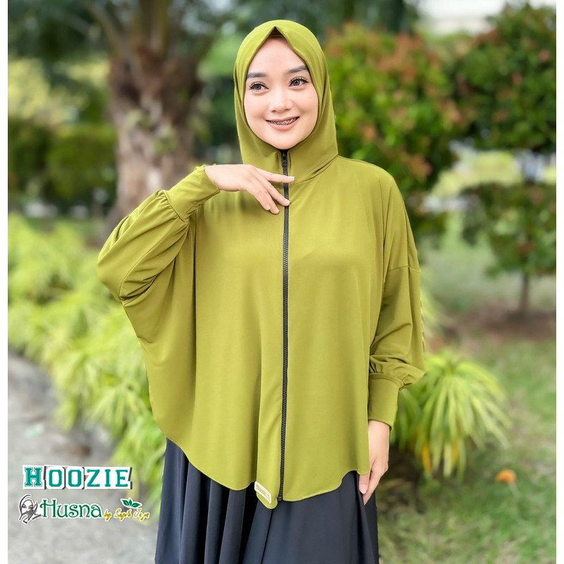 Hijab Hoodie (HOOZIE) Husna Hijab Jersey Premium Dewasa Instan Original Husna By Sugih Jaya Hijab