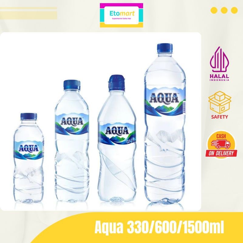 

*Etomart* Aqua Botol 330ml / 600ml / 1500ml pusat grosir jajan lebaran