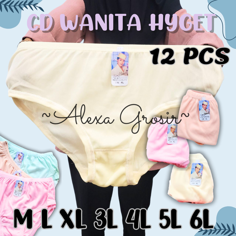 (L XL 3L 4L 5L) GROSIR 12 PCS CELANA DALAM WANITA 1 LUSIN / CD WANITA LUSINAN MURAH CD DEWASA JUMBO
