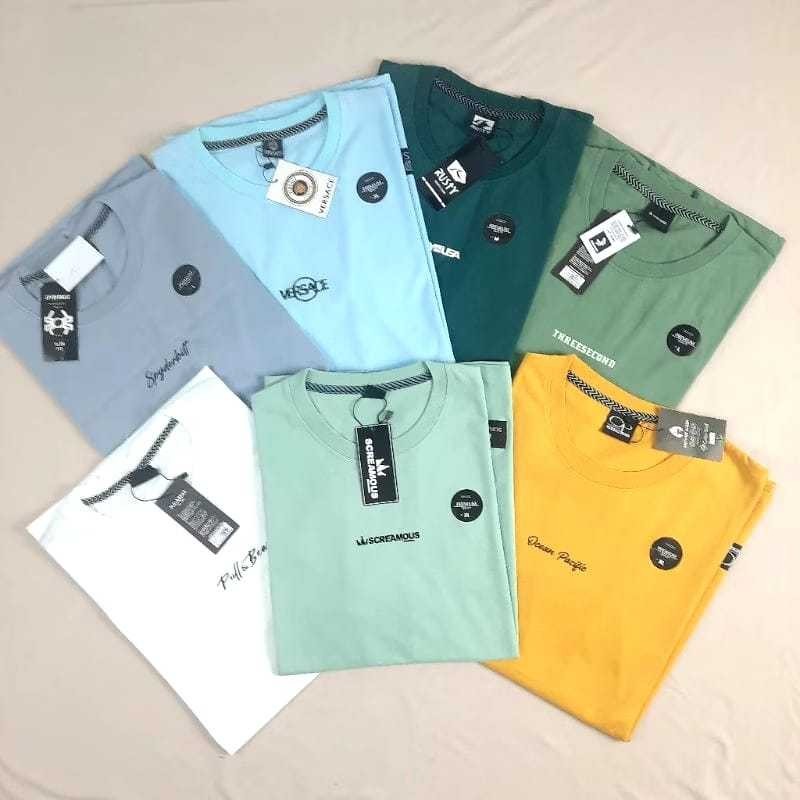 Paket 4 PC 100RB Kaos Mix Brand Matahari Pria Viral Kekinian | Baju Kaos Pria Distro Kekinian | Kaos