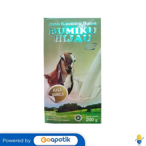 

Bumiku Hijau Susu Kambing Bubuk Rasa Vanilla Box 200 Gram