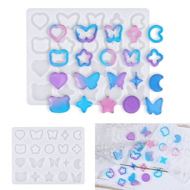 

Heart Moon Shaker Filler Epoxy Resin Mold Silicone Mould DIY Resin Filling Casting Tools Pendant Jewelry Dropship