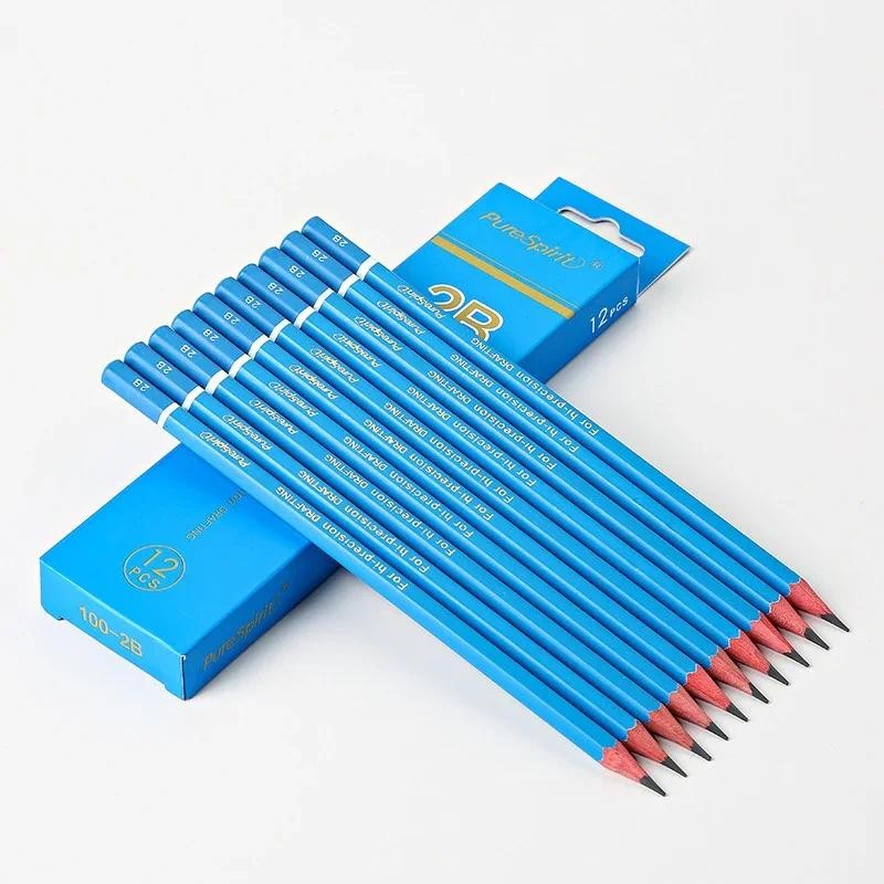 

12Pcs 2B/4B Graphite Professional Drawing Pencils Students Stationery Items Kids Art Supplies Back to School Accessories Gift