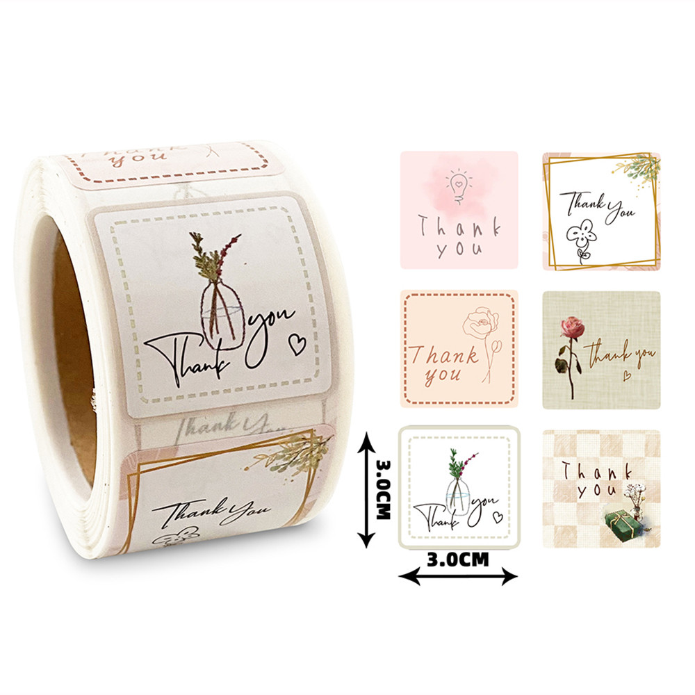 

50-300pcs Holiday/Birthday/Wedding Party Gifts Decor Seal Sticker Cute Cartoon Floral Thank You Stickers Baking Envelope Labels