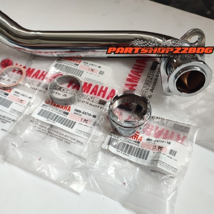 LEHER KNALPOT SET CINCIN PAKING KNALPOT CHROME FIZR F1ZR FIZ R ORIGINAL YAMAHA