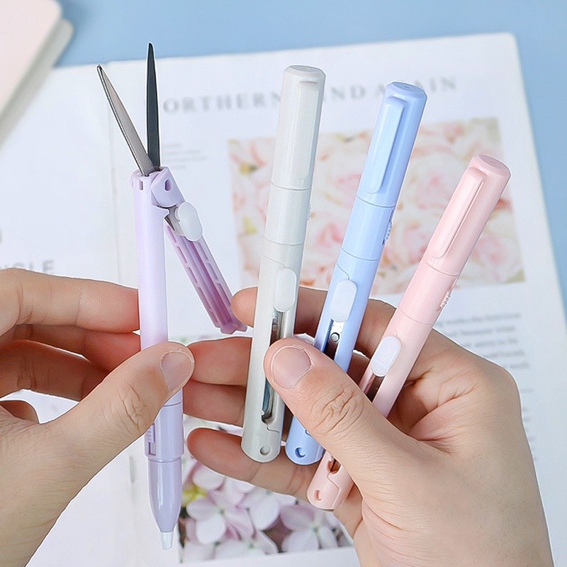 

Morandi Color Foldable Pen Style pemotong Ukir Siswa Portable