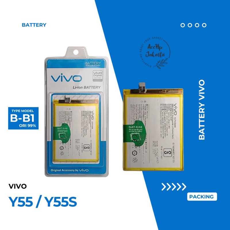 Baterai Battery Batre VIVO B-B1 VIVO Y55 / Y55S 1601 / Y55A / Y55L BB1 B B1 Batrei Batere