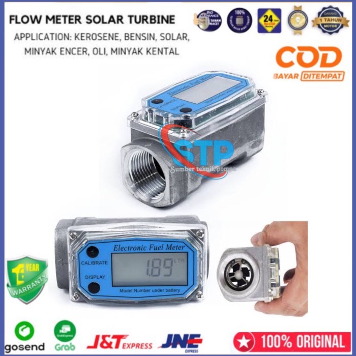 Flow meter turbine Digital 1 1/2inch Flow meter DIGITAL Air dan Minyak