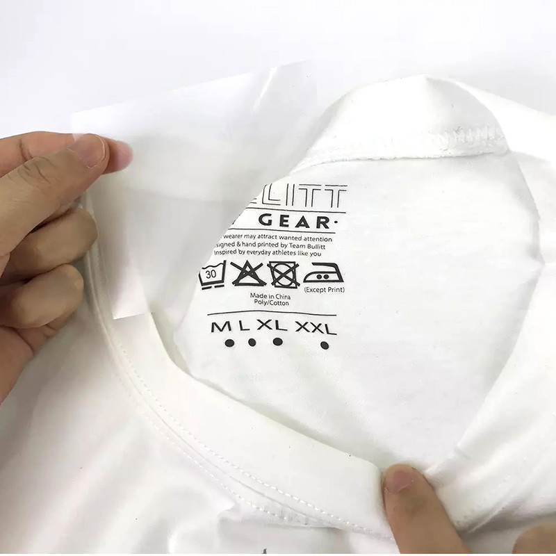 

100Pcs Custom Heat Transfer Clothing Care Labels for Collar T-shirt and Garment Logo Brand Tags