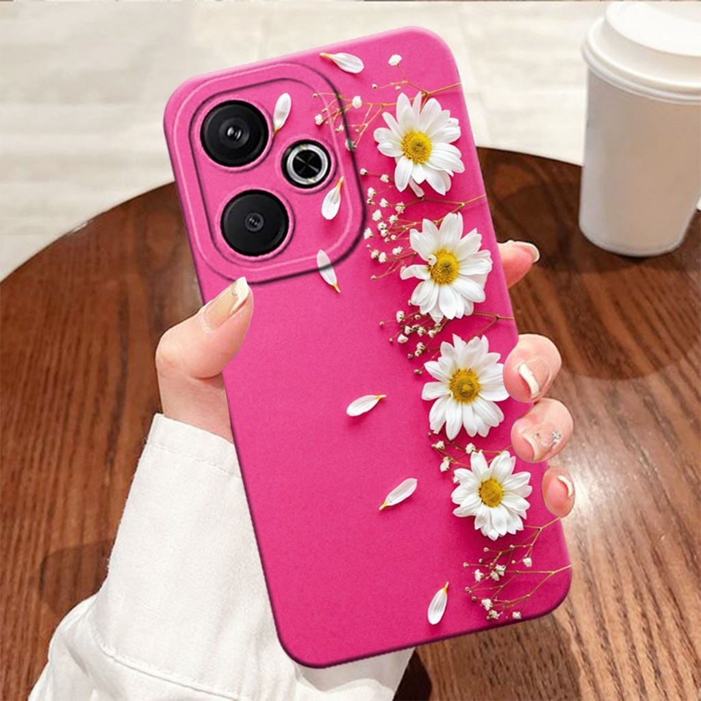 -NASIONALCASE- Softcase XIAOMI REDMI 13/ POCO M6 4G 2024 TERBARU Motif Bunga Daisy Cantik - Flower D