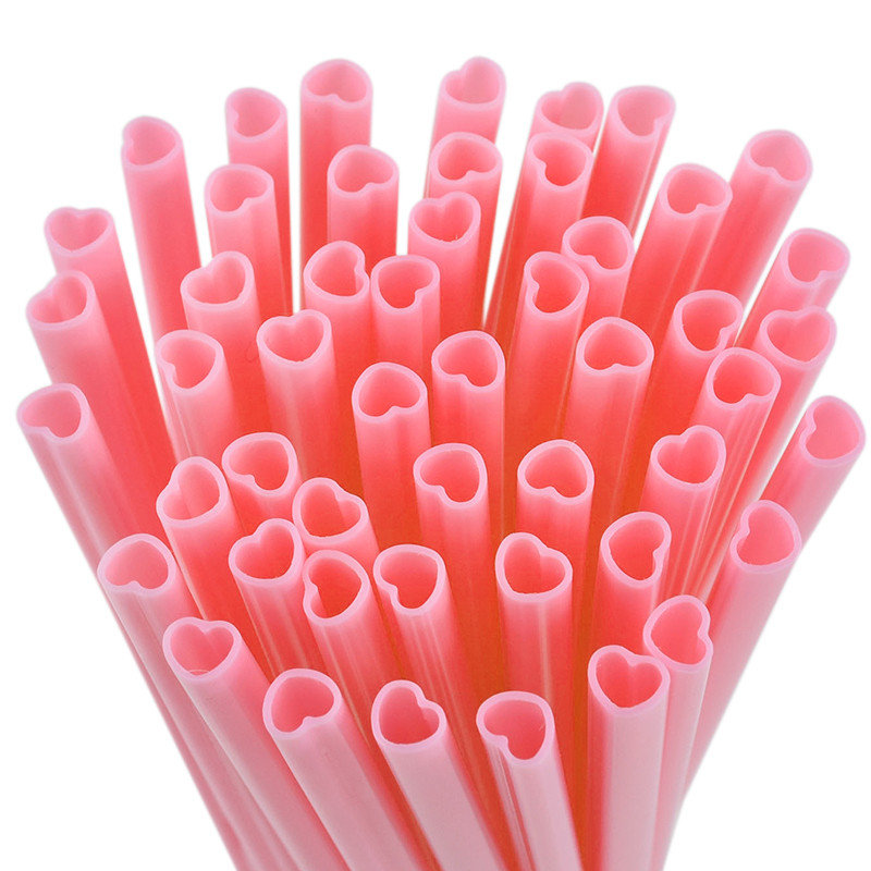 

10/20pcs Pink Heart Disposable Drinking Straws Bridal Shower Wedding Birthday Supplies Bachelorette Party Valentines Day Gift