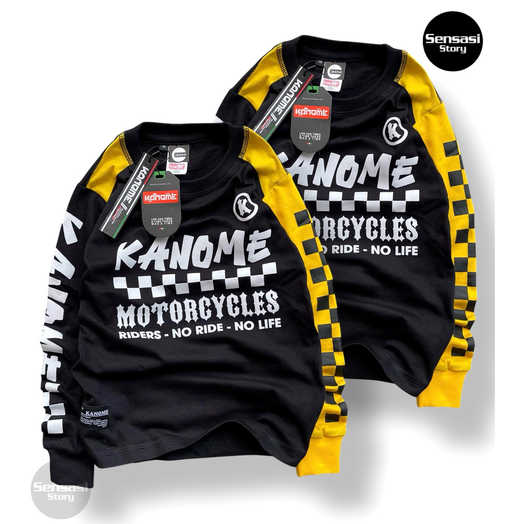 Kanome Baju kaos anak lengan panjang usia 1-12 tahun,baju kaos anak motor