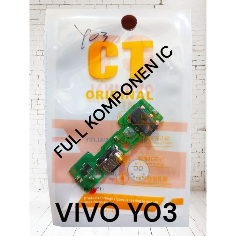 PAPAN CHARGER + IC VIVO Y03 + CON H/F + MIC + IC / Flexi Flexibel Flexible Fleksibel Ui Board Konekt