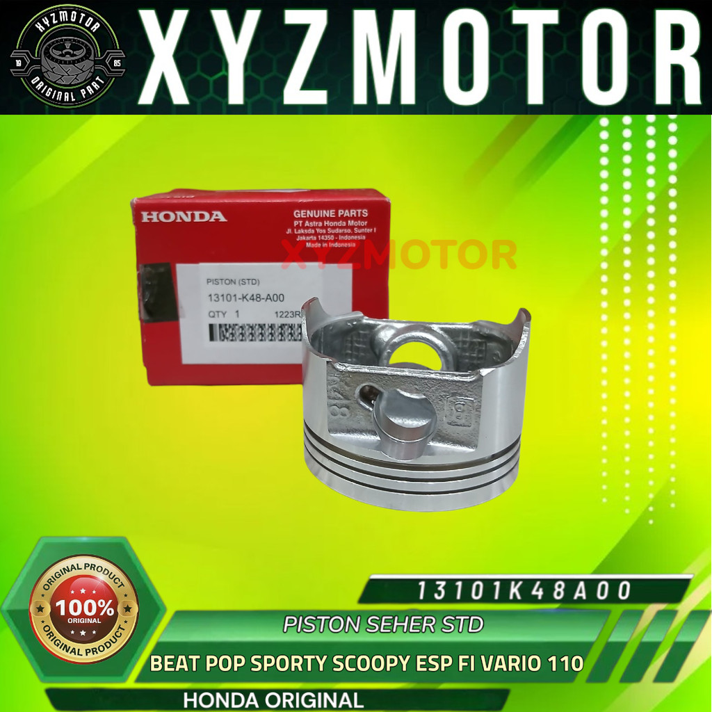 PISTON SEHER STD BEAT POP BEAT SPORTY SCOOPY ESP SCOPPY FI VARIO 110 ESP HONDA ORIGINAL 22115KPH900