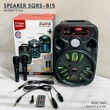 

I* SQRS 815 Speaker Bluetooth 9 Inch SQRS-815 Bonus 2 Microphone / Speaker Wireless SQRS815 Radio fm / Salon Aktif Super Bass Best Sound / Speaker Portable